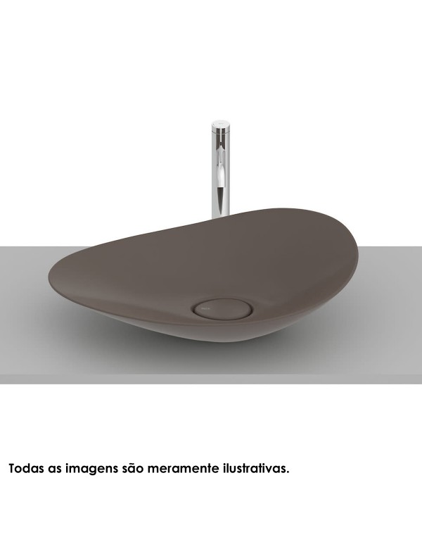 Cuba de Apoio para Banheiro Oval Roca Ohtake Fineceramic Cafe 62,5x38,5 cm A327A1P660
