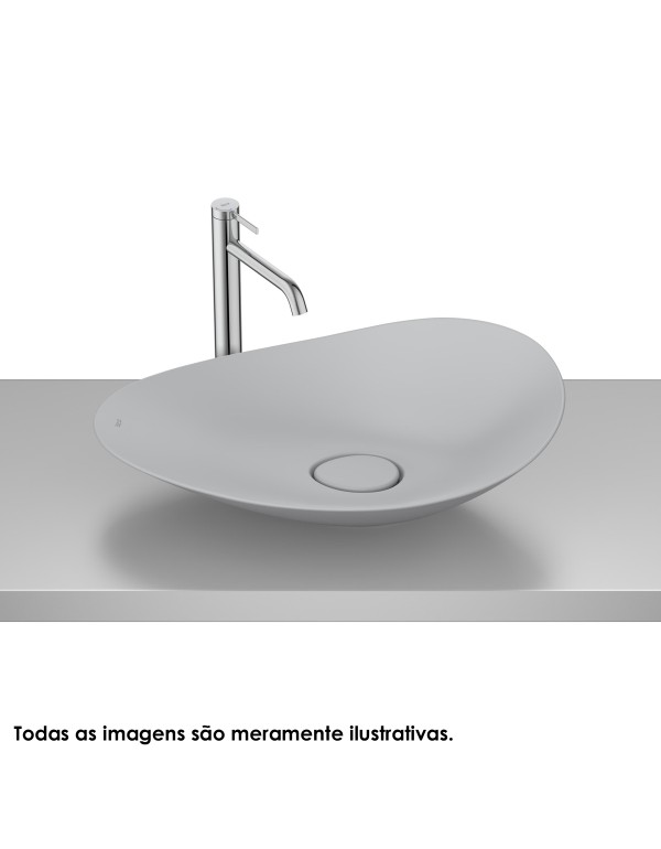 Cuba de Apoio para Banheiro Oval Roca Ohtake Fineceramic Stone 62,5x38,5 cm A327A1P070