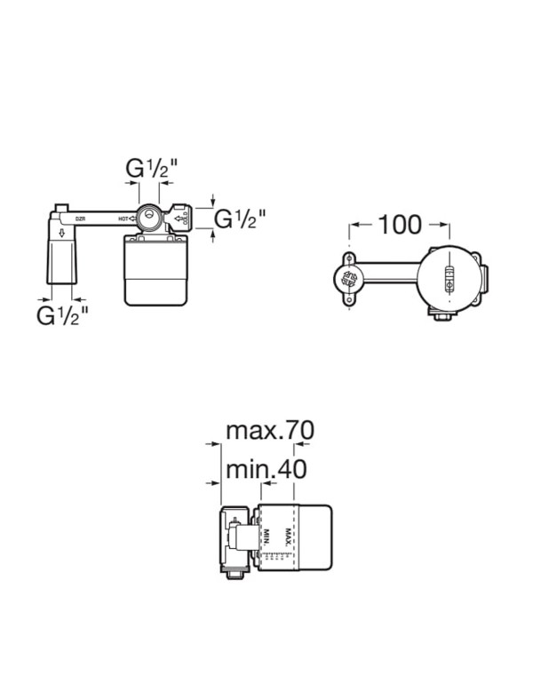 Base De Embutir Monocomando Para Lavatório De Parede Roca Matte Black A5252206NB
