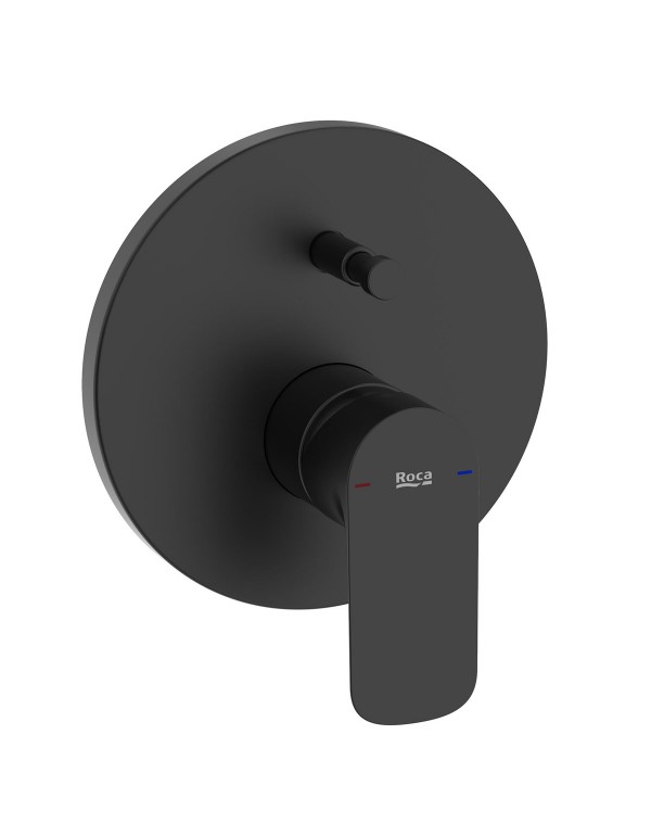 Monocomando para Chuveiro e Banheira Com Desviador Roca Cala Matte Black A5A066ENB0