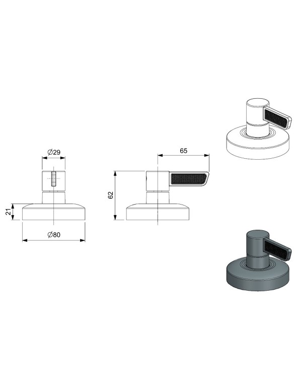 Acabamento de Registro Universal Roca Logic 1/2”, 3/4” e 1” Matte Black A5A152GNGC