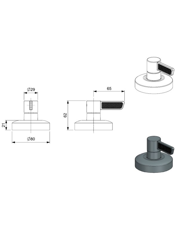 Acabamento de Registro Universal Roca Logic 1/2”, 3/4” e 1” Grafite Matte A5A152GNGC