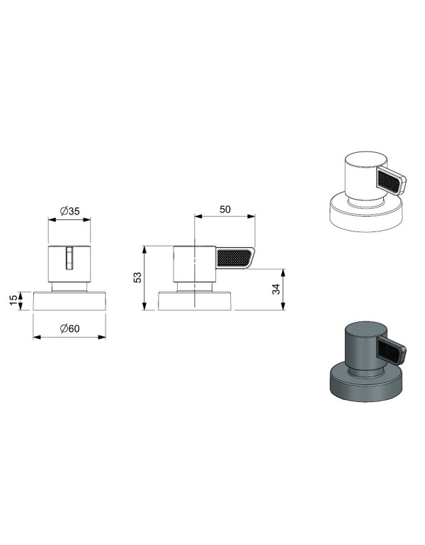 Acabamento de Registro Universal Roca Logic 1.1/4” e 1.1/2” Grafite Matte A5A162GNGC