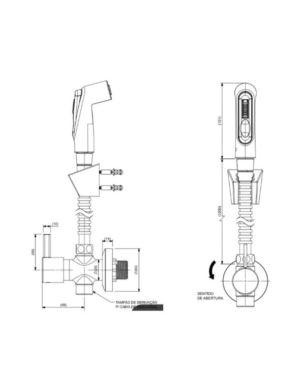 Ducha higiênica com Derivação Roca Ona Rose Gold A5A789ERGC