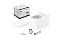 Kit completo de bacia convencional, assento termofixo e itens de instalação Roca Inspira Square Branco C378727001