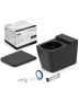 Kit completo de bacia convencional, assento termofixo e itens de instalação Roca Inspira Square Matte Black C378727007
