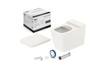 Kit completo de bacia convencional, assento termofixo e itens de instalação Roca Inspira Square Beige C378727010