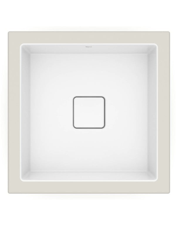 Cuba de Embutir Quadrada com Paredes Ultrafinas em Tecnologia Fineceramic Linha Terra Medidas 41x41cm Cor Branco Roca A32722V000