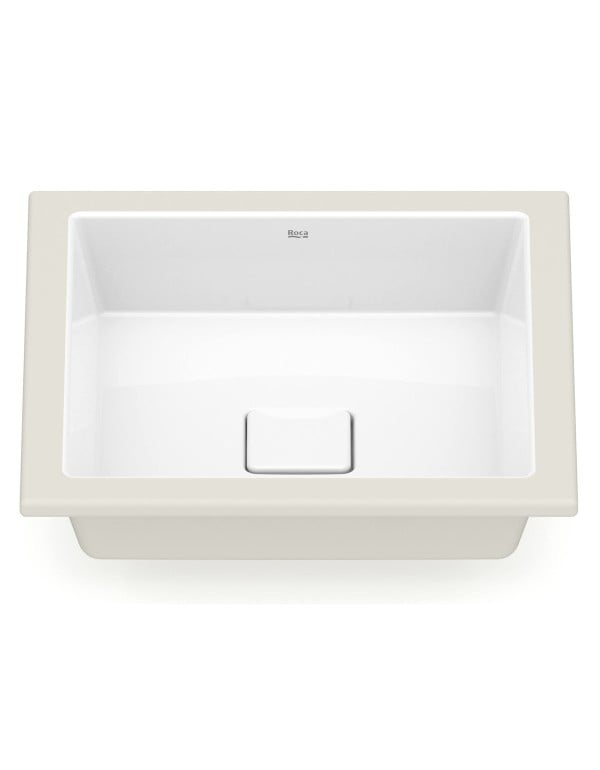Cuba de Embutir Quadrada com Paredes Ultrafinas em Tecnologia Fineceramic Linha Terra Medidas 41x41cm Cor Branco Roca A32722V000