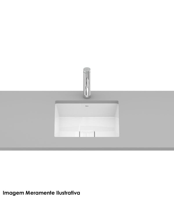 Cuba de Embutir Quadrada com Paredes Ultrafinas em Tecnologia Fineceramic Linha Terra Medidas 41x41cm Cor Branco Roca A32722V000