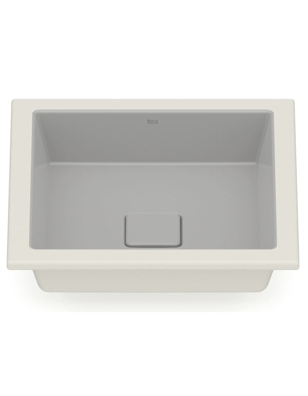 Cuba de Embutir Quadrada com Paredes Ultrafinas em Tecnologia Fineceramic Linha Terra Medidas 41x41cm Cor Cinza Escuro Stone Roca A32722V070