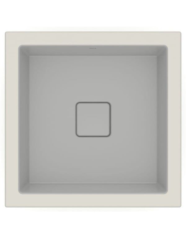 Cuba de Embutir Quadrada com Paredes Ultrafinas em Tecnologia Fineceramic Linha Terra Medidas 41x41cm Cor Cinza Escuro Stone Roca A32722V070