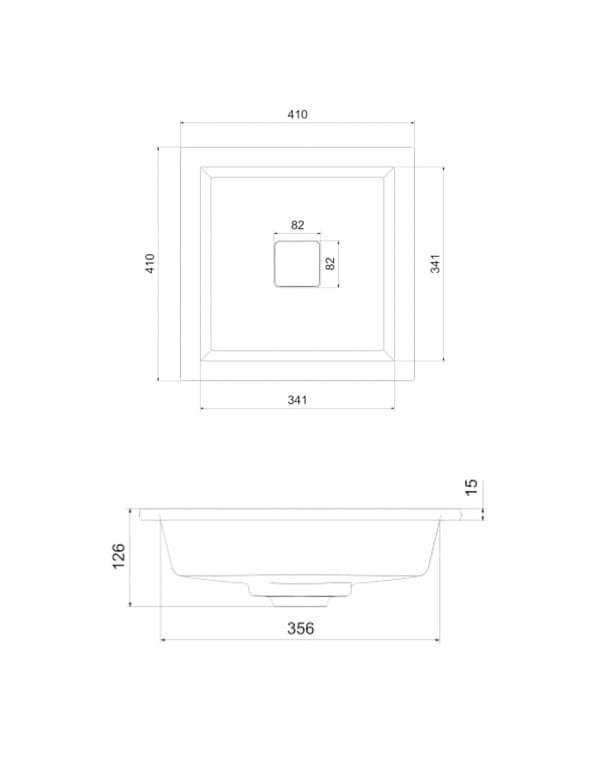 Cuba de Embutir Quadrada com Paredes Ultrafinas em Tecnologia Fineceramic Linha Terra Medidas 41x41cm Cor Cinza Escuro Stone Roca A32722V070