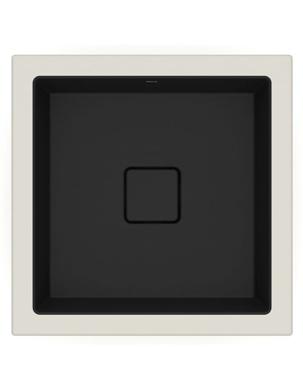 Cuba de Embutir Quadrada com Paredes Ultrafinas em Tecnologia Fineceramic Linha Terra Medidas 41x41cm Cor Preto Fosco Matte Black Roca A32722V080