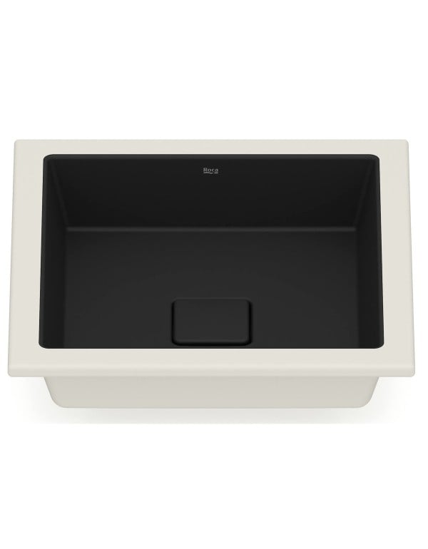 Cuba de Embutir Quadrada com Paredes Ultrafinas em Tecnologia Fineceramic Linha Terra Medidas 41x41cm Cor Preto Fosco Matte Black Roca A32722V080