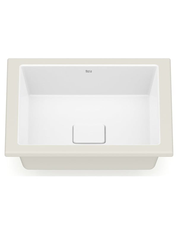 Cuba de Embutir Quadrada com Tecnologia Fineceramic Linha Terra Medidas 41x41cm Cor Branco Mate Fosco Roca A32722V620