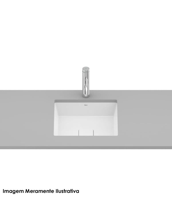 Cuba de Embutir Quadrada com Tecnologia Fineceramic Linha Terra Medidas 41x41cm Cor Branco Mate Fosco Roca A32722V620