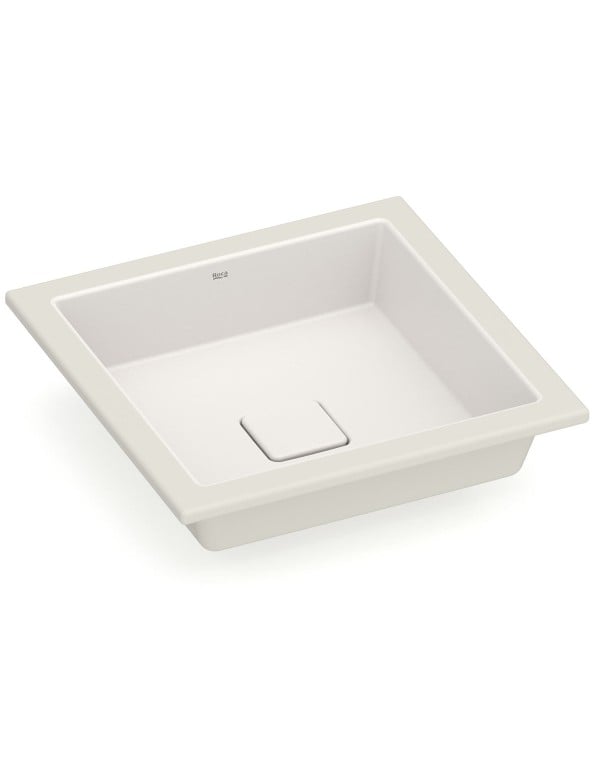 Cuba de Embutir Quadrada em Tecnologia Fineceramic Linha Terra Medidas 41x41cm Cor Bege Mate Fosco Roca A32722V650