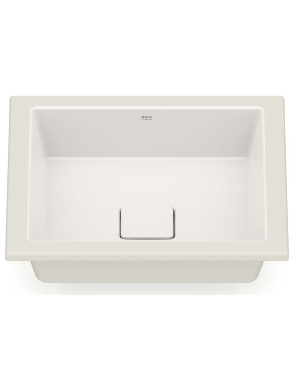 Cuba de Embutir Quadrada em Tecnologia Fineceramic Linha Terra Medidas 41x41cm Cor Bege Mate Fosco Roca A32722V650