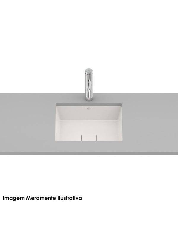 Cuba de Embutir Quadrada em Tecnologia Fineceramic Linha Terra Medidas 41x41cm Cor Bege Mate Fosco Roca A32722V650