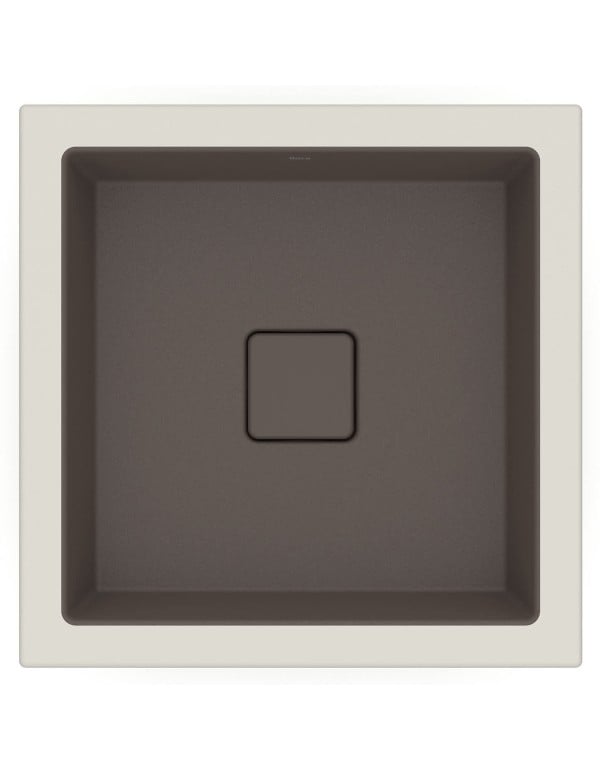 Cuba de Embutir Quadrada em Tecnologia Fineceramic Linha Terra Medidas 41x41cm Cor Marrom Mate Fosco Café Roca A32722V660