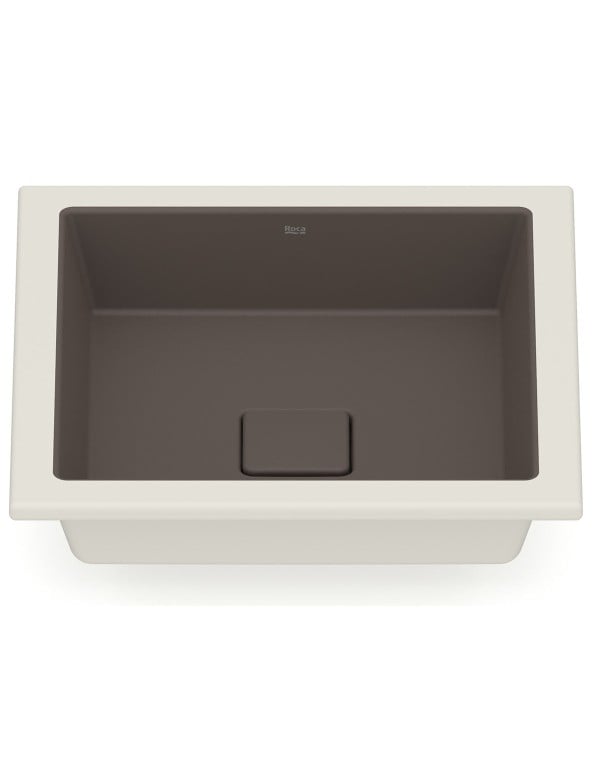 Cuba de Embutir Quadrada em Tecnologia Fineceramic Linha Terra Medidas 41x41cm Cor Marrom Mate Fosco Café Roca A32722V660