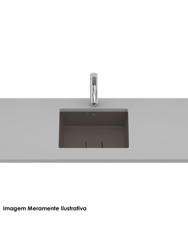Cuba de Embutir Quadrada em Tecnologia Fineceramic Linha Terra Medidas 41x41cm Cor Marrom Mate Fosco Café Roca A32722V660