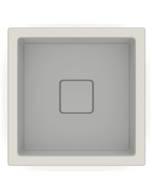 Cuba de Embutir Quadrada com Paredes Ultrafinas em Tecnologia Fineceramic Linha Terra Medidas 33x33cm Cor Cinza Escuro Stone Roca A32722W070
