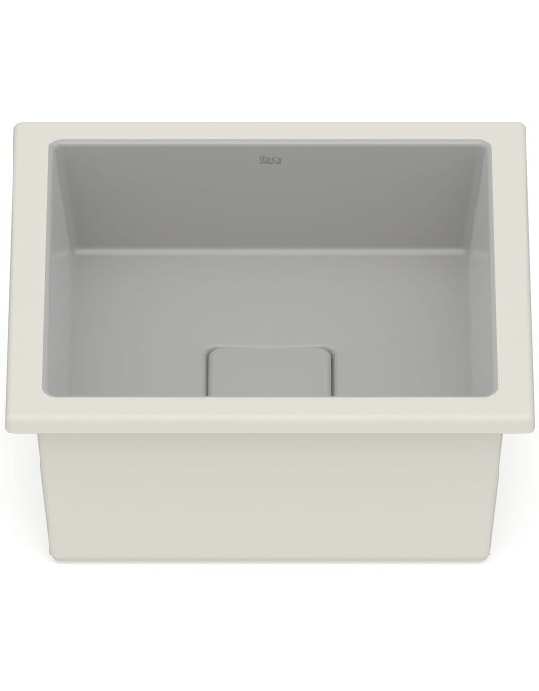 Cuba de Embutir Quadrada com Paredes Ultrafinas em Tecnologia Fineceramic Linha Terra Medidas 33x33cm Cor Cinza Escuro Stone Roca A32722W070