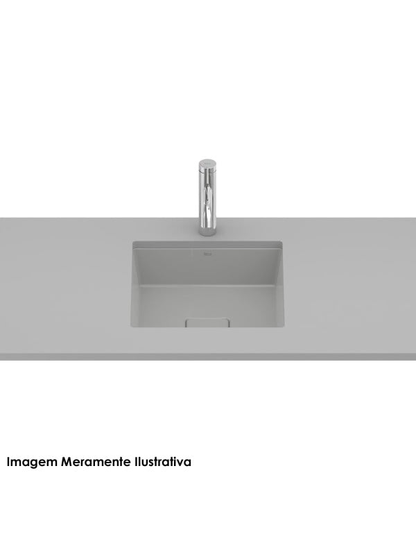 Cuba de Embutir Quadrada com Paredes Ultrafinas em Tecnologia Fineceramic Linha Terra Medidas 33x33cm Cor Cinza Escuro Stone Roca A32722W070