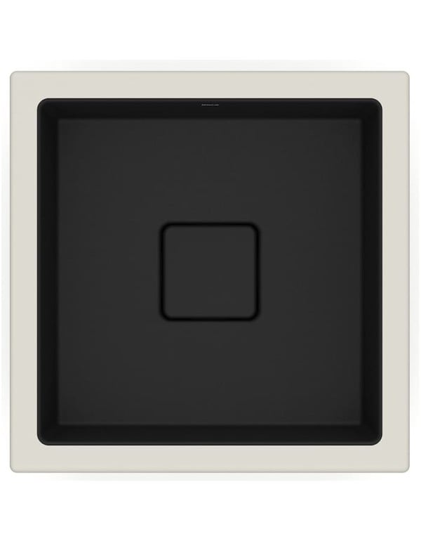 Cuba de Embutir Quadrada em Tecnologia Fineceramic Linha Terra Medidas 33x33cm Cor Preto Fosco Matte Black Roca A32722W080