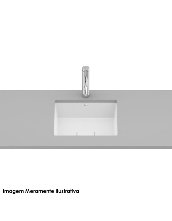 Cuba de Embutir Quadrada em Tecnologia Fineceramic Linha Terra Medidas 33x33cm Cor Branco Mate Fosco Roca A32722W620