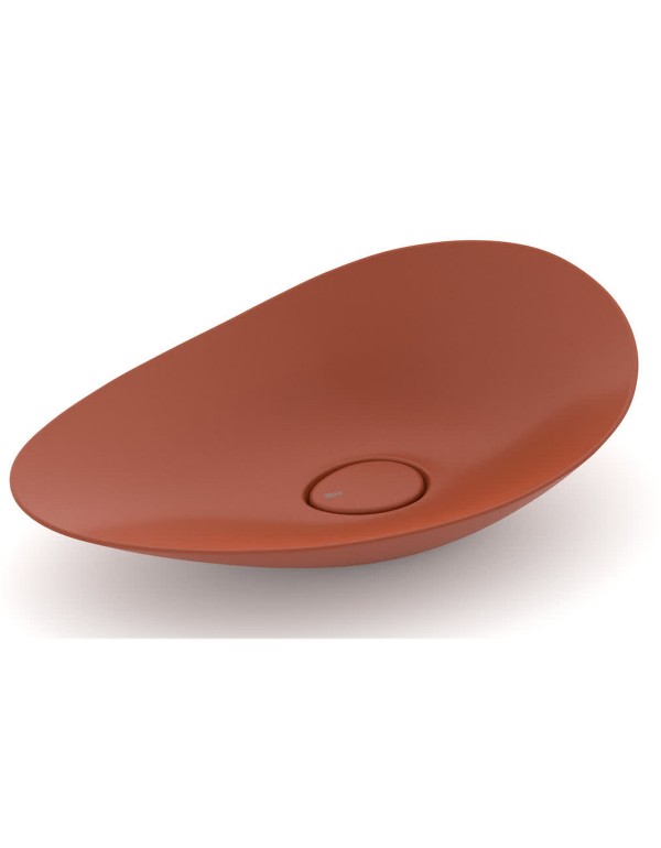 Cuba de Apoio Oval Roca Ohtake Fineceramic Terracota 62,5x38,5 cm A327A1PTC0
