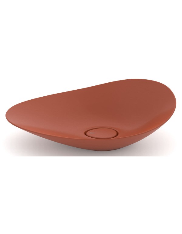 Cuba de Apoio Oval Roca Ohtake Fineceramic Terracota 62,5x38,5 cm A327A1PTC0
