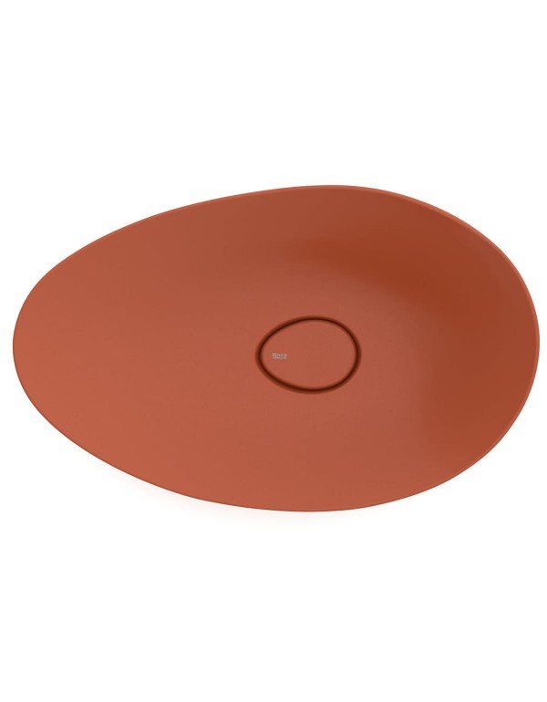 Cuba de Apoio Oval Roca Ohtake Fineceramic Terracota 62,5x38,5 cm A327A1PTC0
