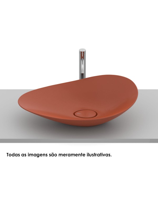 Cuba de Apoio Oval Roca Ohtake Fineceramic Terracota 62,5x38,5 cm A327A1PTC0