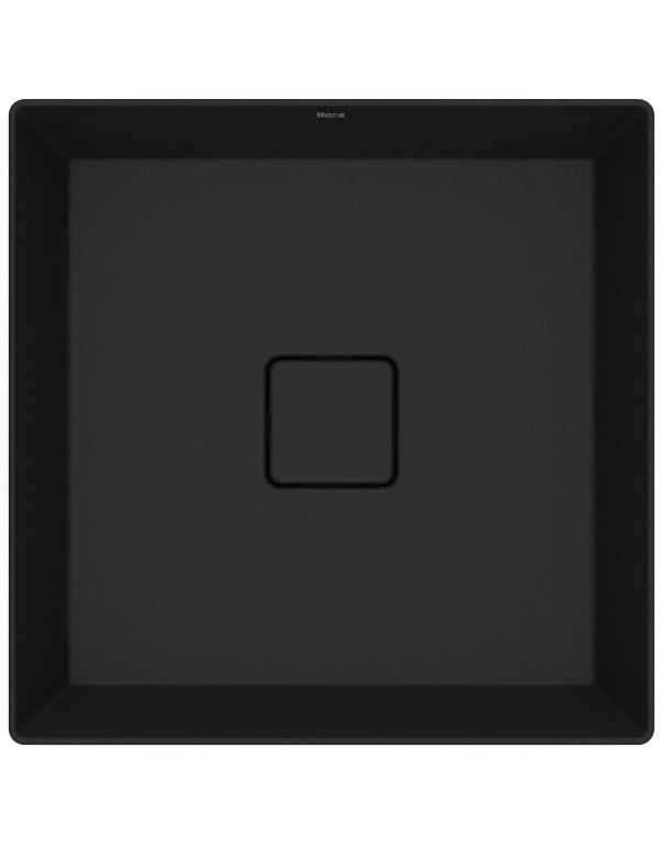Cuba para Banheiro de Sobrepor Quadrada em Fineceramic Acabamento Matte Black Preto Fosco Linha Terra T16 Roca A327B3C080