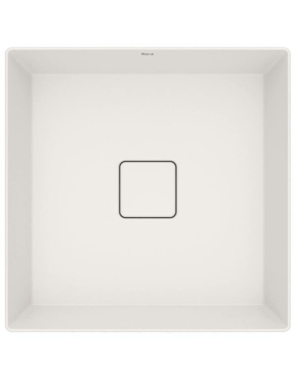 Cuba para Banheiro de Sobrepor Quadrada em Fineceramic Acabamento Beige Bege Fosco Linha Terra T16 Roca A327B3C650