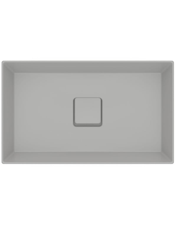 Cuba para Banheiro de Sobrepor Retangular em Fineceramic Acabamento Stone Cinza Fosco Linha Terra T17 Roca A327B3D070