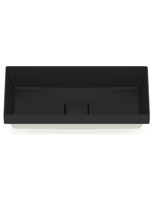 Cuba para Banheiro de Sobrepor Retangular em Fineceramic Acabamento Matte Black Preto Fosco Linha Terra T17 Roca A327B3D080