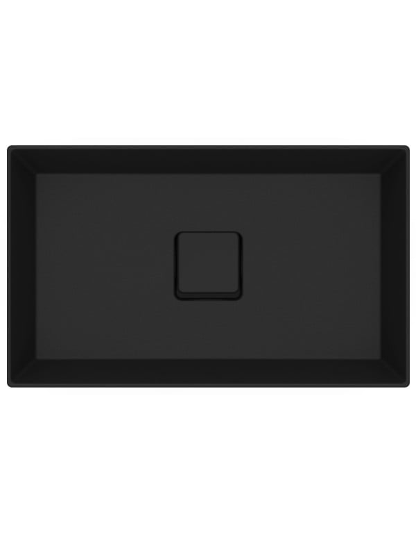 Cuba para Banheiro de Sobrepor Retangular em Fineceramic Acabamento Matte Black Preto Fosco Linha Terra T17 Roca A327B3D080