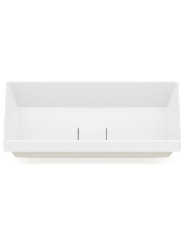 Cuba para Banheiro de Sobrepor Retangular em Fineceramic Acabamento Blanco Matte Branco Fosco Linha Terra T17 Roca A327B3D620