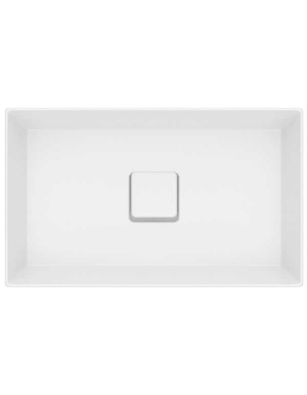 Cuba para Banheiro de Sobrepor Retangular em Fineceramic Acabamento Blanco Matte Branco Fosco Linha Terra T17 Roca A327B3D620