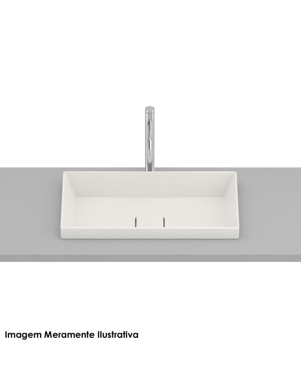 Cuba para Banheiro de Sobrepor Retangular em Fineceramic Acabamento Beige Bege Fosco Linha Terra T17 Roca A327B3D650