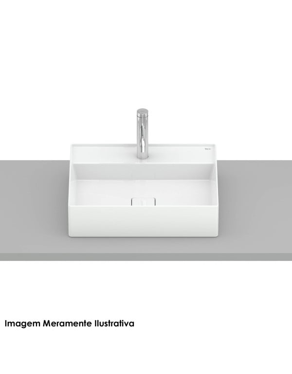 Cuba para Banheiro de Apoio Retangular com Mesa em Fineceramic Acabamento Branco Linha Terra T19 Roca A327B3F000