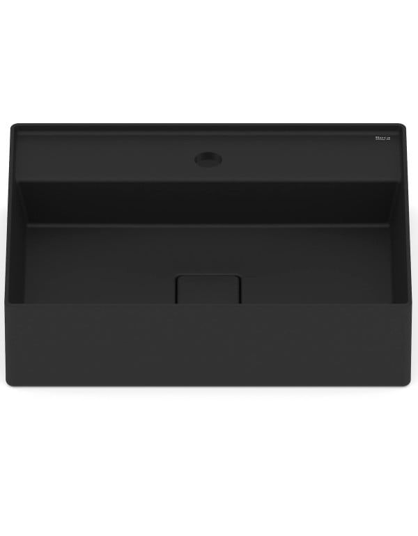 Cuba para Banheiro de Apoio Retangular com Mesa em Fineceramic Acabamento Matte Black Preto Fosco Linha Terra T19 Roca A327B3F080