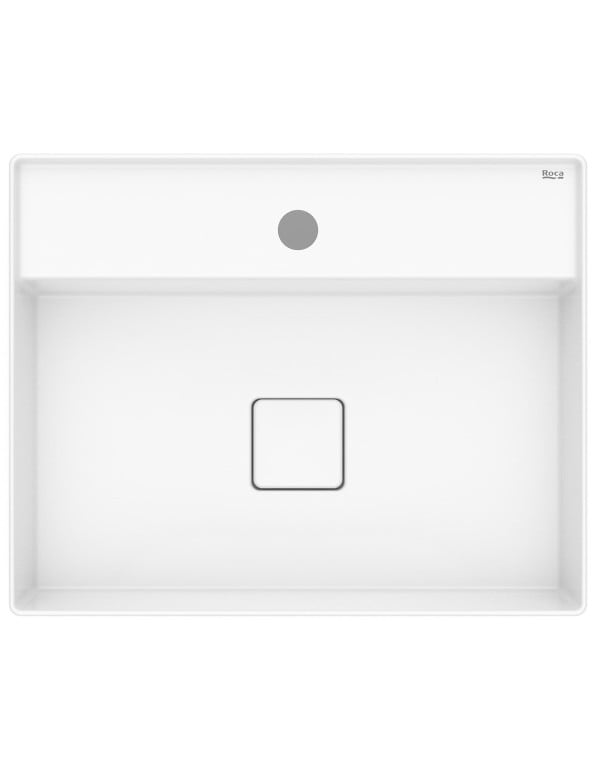 Cuba para Banheiro de Apoio Retangular com Mesa em Fineceramic Acabamento Blanco Matte Branco Fosco Linha Terra T19 Roca A327B3F620