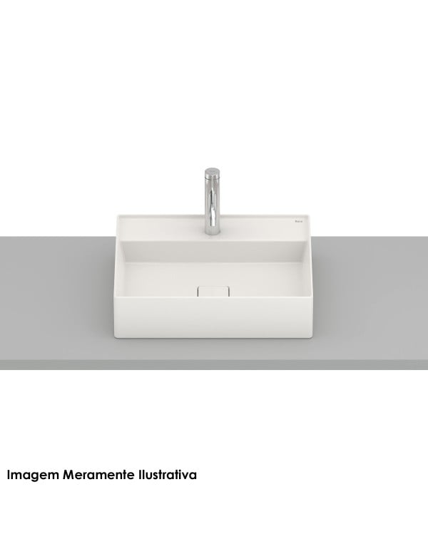 Cuba para Banheiro de Apoio Retangular com Mesa em Fineceramic Acabamento Beige Bege Fosco Linha Terra T19 Roca A327B3F650