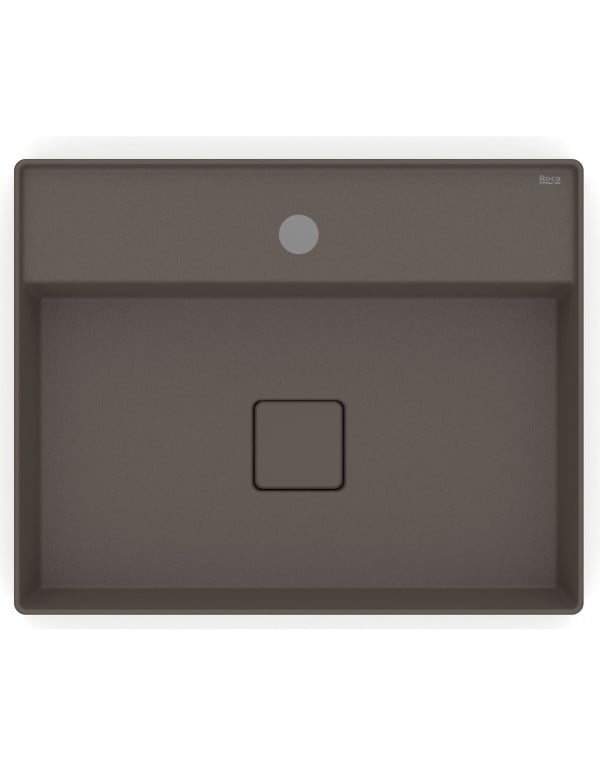 Cuba para Banheiro de Apoio Retangular com Mesa em Fineceramic Acabamento Cafe Marrom Fosco Linha Terra T19 Roca A327B3F660