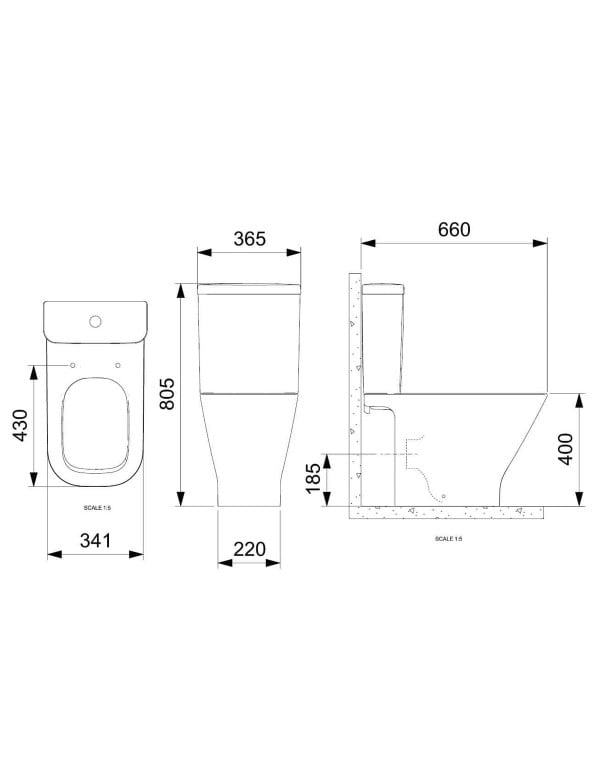 Bacia Sanitaria para Caixa Acoplada com Saida Horizontal de Parede Linha Roca Gap em Louca Sanitaria Acabamento Matte Black Preto Fosco A342235084